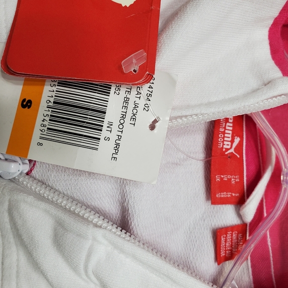 Puma Sweat White Beetroot Purple Full Zip Jacket - Picture 2 of 6